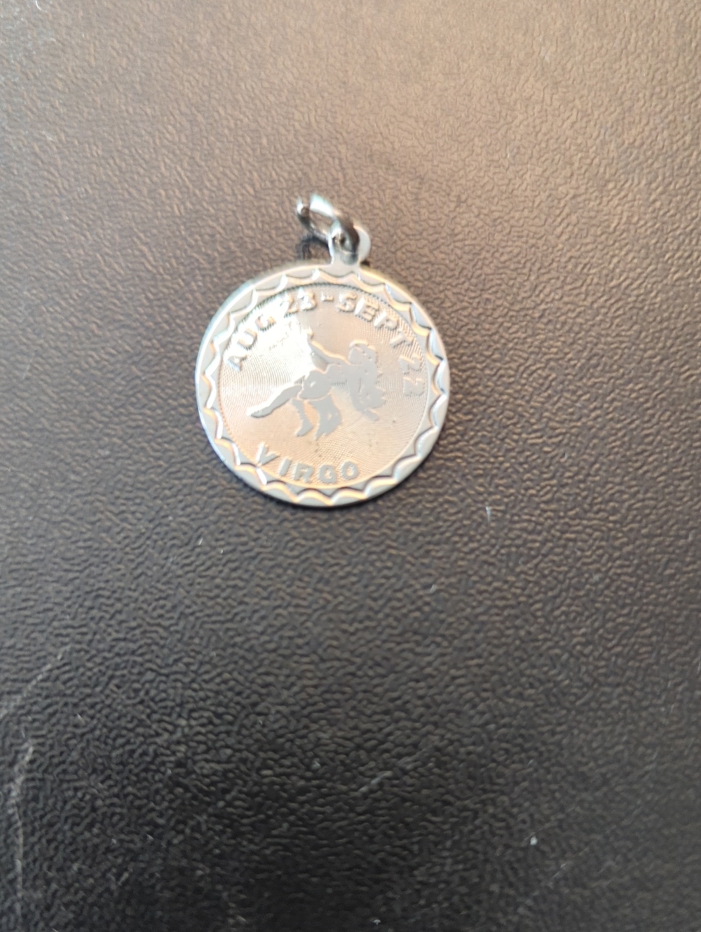 Vintage 70s Sterling Silver Virgo Pendant.